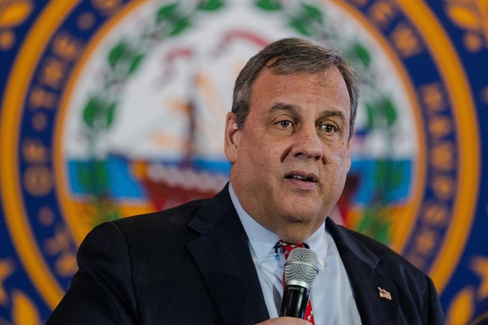 PHOTO: Chris Christie, former governor of New Jersey and former 2024 Republican presidential candidate, speaks during a town hall event at Stonewall Farm in Keene, N.H., on Jan. 5, 2024.  (Sophie Park/Bloomberg via Getty Images, FILE)