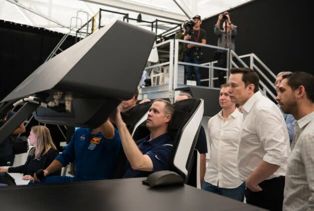 NASA's Jim Bridenstine in SpaceX Crew Dragon simulation