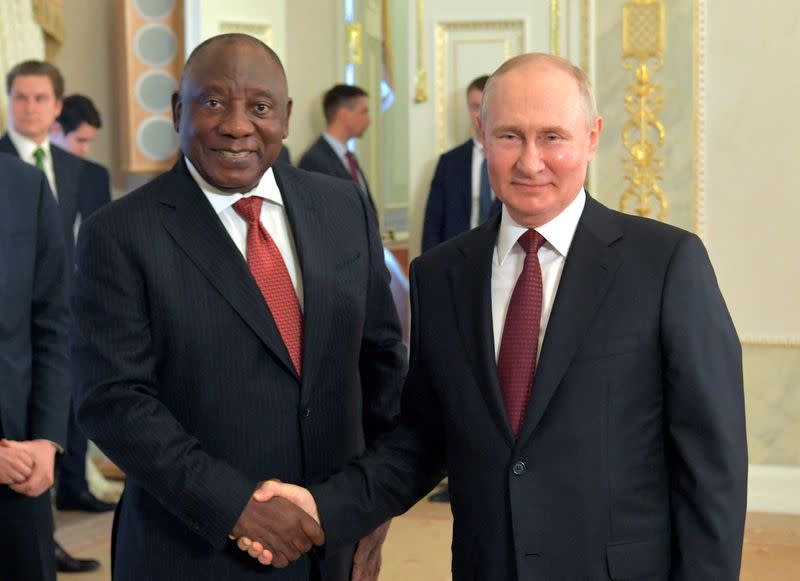 Russian President Vladimir Putin meets with delegation of African leaders in Saint Petersburg