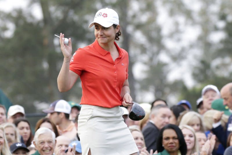 Lorena Ochoa waves as she arrives at the first tee box to hit a tee ball at a special ceremony to begin the final round of the inaugural Augusta National Women's Amateur at the Augusta National Golf Club in Georgia, on April 6, 2019. The golfer turns 42 on November 15. File Photo by John Angelillo/UPI