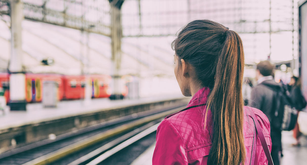 Sexual harassment train woman. (Getty Images)