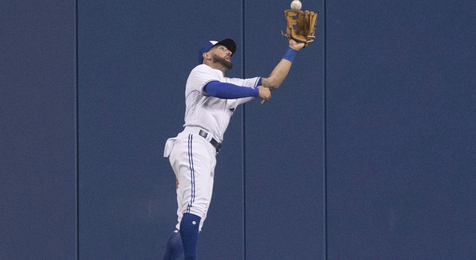 Kevin Pillar gave Blue Jays fans a reason to cheer on Monday night. (Fred Thornhill/CP)