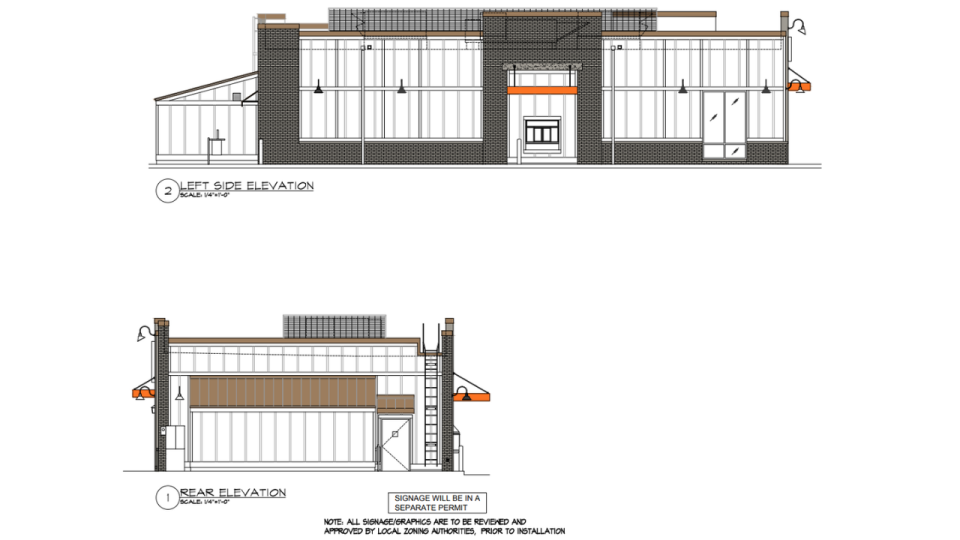 A rendering of the Bojangles location to be built north of Penny Way. (Courtesy Photo/Delaware Planning Commission)