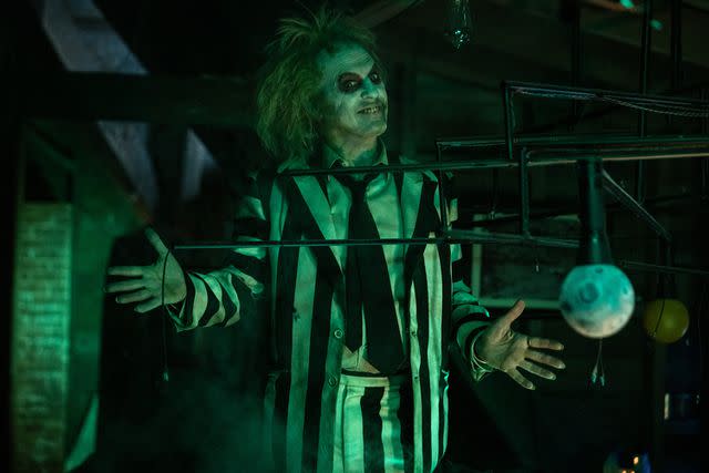 <p>Courtesy of Warner Bros. Pictures</p> Michael Keaton in 'Beetlejuice Beetlejuice.'