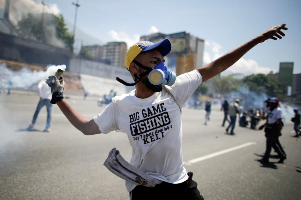 Opposition demonstration near the Generalisimo Francisco de Miranda Airbase “La Carlota” in Caracas