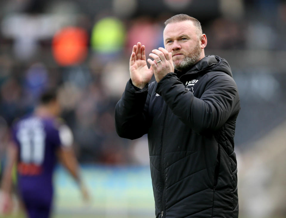 Derby County manager Wayne Rooney