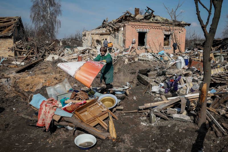 Aftermath of a Russian missile attack near Kyiv