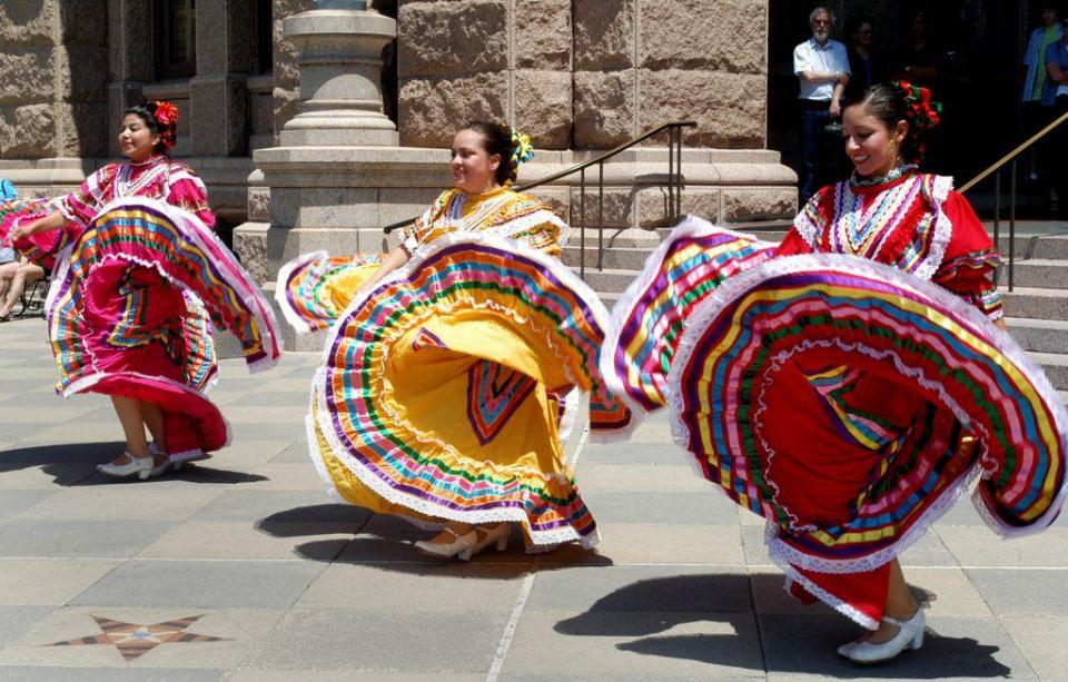 Dancers entertain at a Cinco de Mayo celebration.