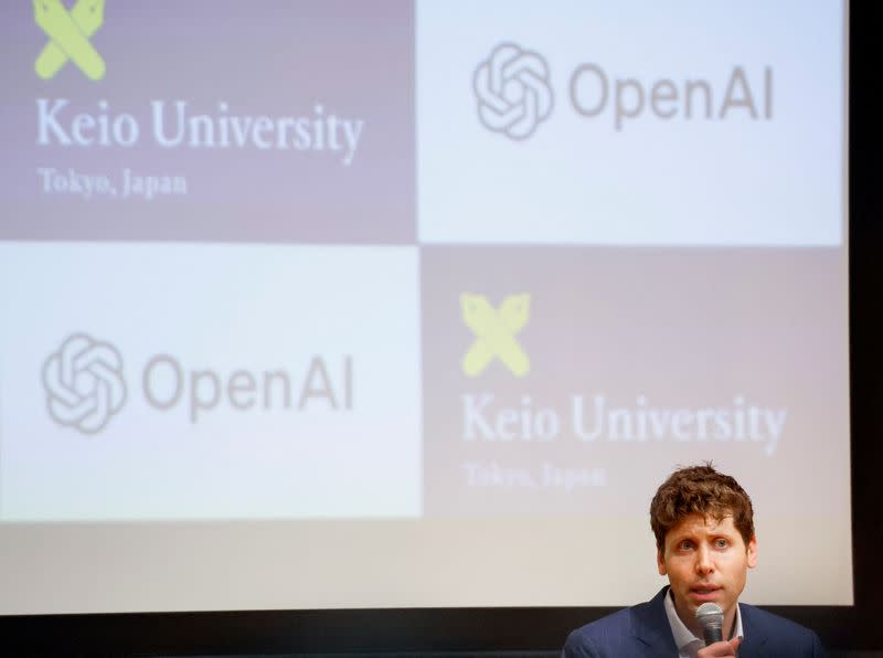 Sam Altman, CEO of ChatGPT maker OpenAI, attends an open dialogue with students at Keio University in Tokyo