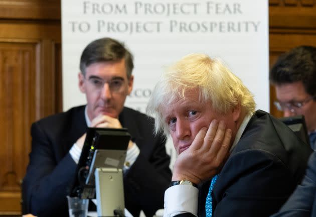 Jacob Rees Mogg and Boris Johnson in 2018. (Photo: Dan Kitwood via Getty Images)