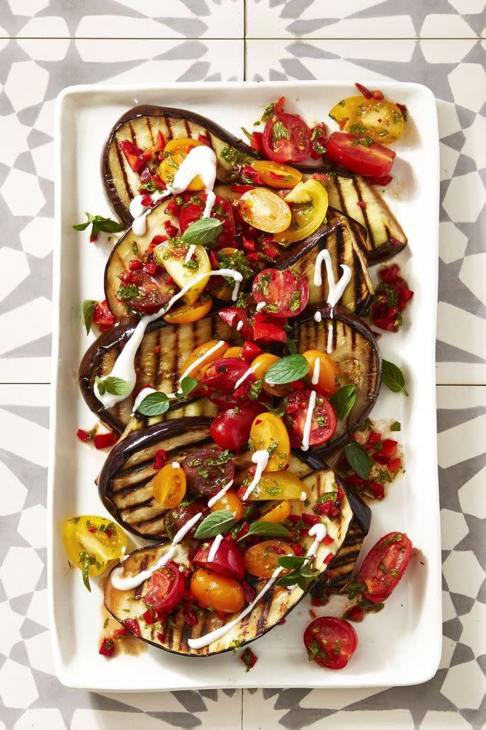 Cayenne Grilled Eggplant With Fresh Tomato Salad