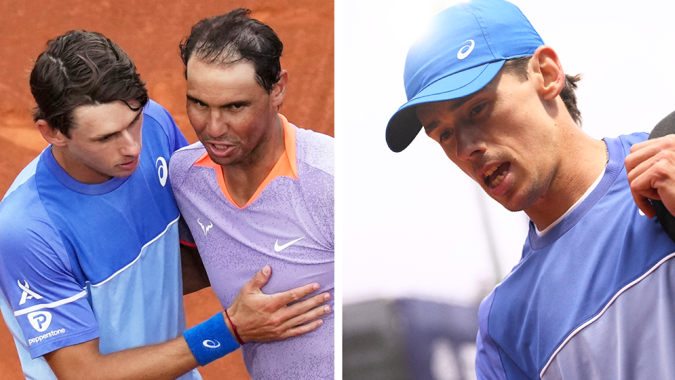 Alex de Minaur (pictured) could be looking at the opportunity to win twice against Rafa Nadal on clay in one season with the duo drawn on the same side of the draw at the Madrid Open. (Getty Images)