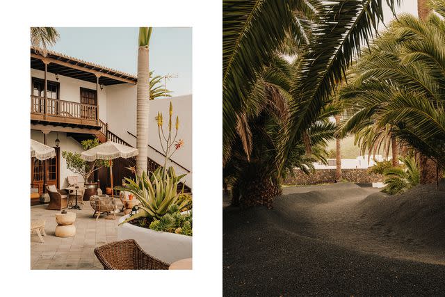 <p>Salva López</p> From left: The courtyard of Hotel Palacio Ico, a historic inn on the island of Lanzarote; the grounds of the César Manrique House Museum, on Lanzarote.