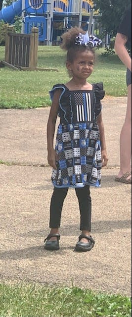 Sophia, from Sophia Salutes First Responders was at Lakeland Park Saturday to honor and remember Fulton County Sheriff’s Deputy, Troy Chisum whose E.O.W. was June 25, 2019.