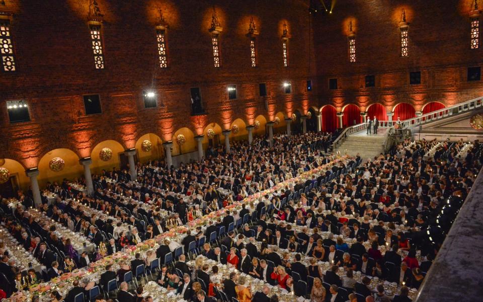 The Blue Hall during the 2015 Nobel prize award banquet in Stockholm City Hall -  TT News Agency