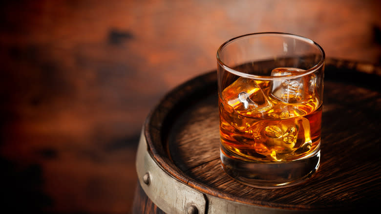 bourbon in a rocks glass