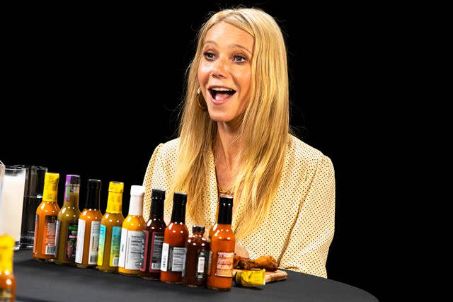 <p>First We Feast</p> Gwyneth Paltrow on <em>Hot Ones</em>'s March 21, 2024, episode