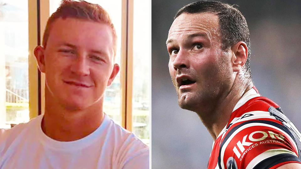 A 50-50 split image shows Joel Dark on the left and Boyd Cordner on the right.