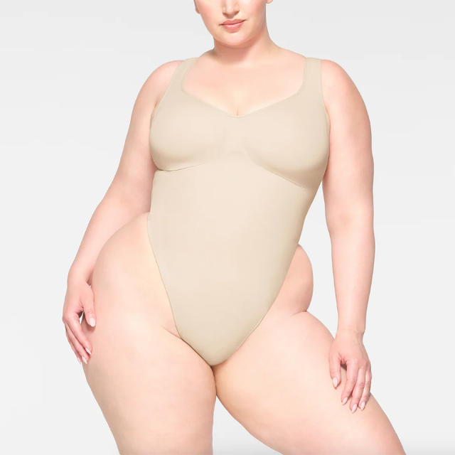 Plus Size Solid Color Strapless Bodysuit Shapewear