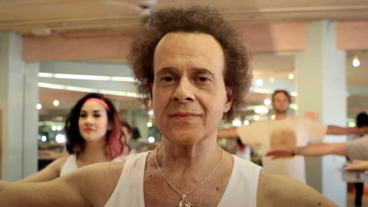  Richard Simmons does a cool down for Workout Wednesday. 