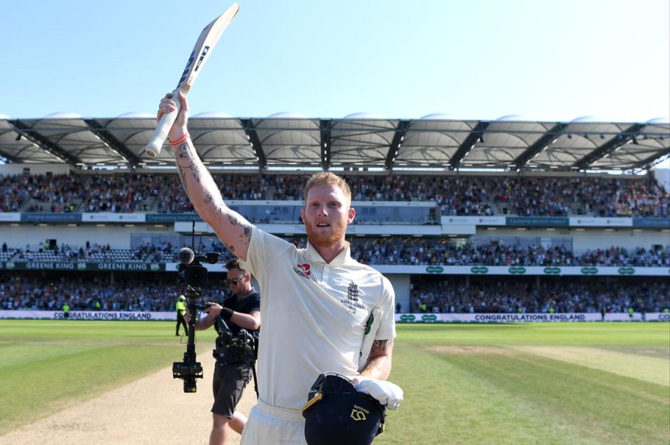 Stokes salutes the Headingley crowd after his legendary knock in the 2019 Ashes (Getty)