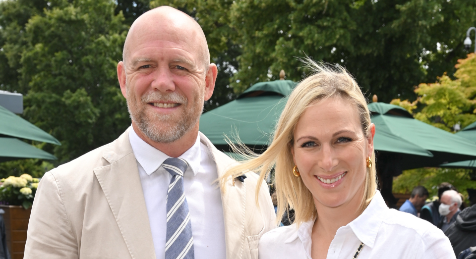 I&#39;m A Celeb&#39;s Mike Tindall and Zara Phillips attend Day Two of Wimbledon 2022 at the All England Lawn Tennis and Croquet Club on June 28, 2022 in London, England