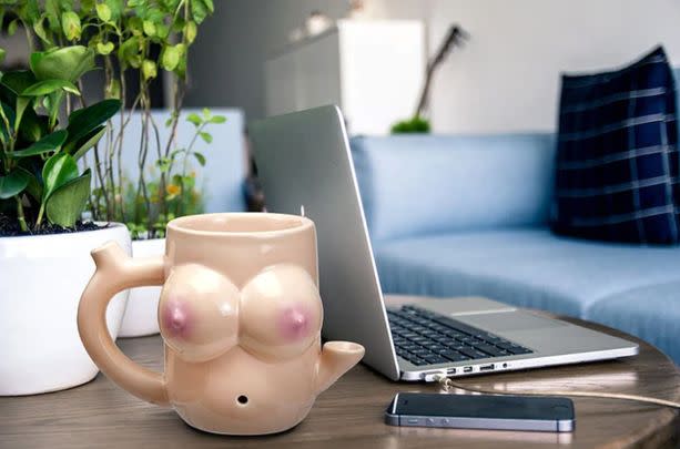 Boob Ceramic Mug Novelty Pipe