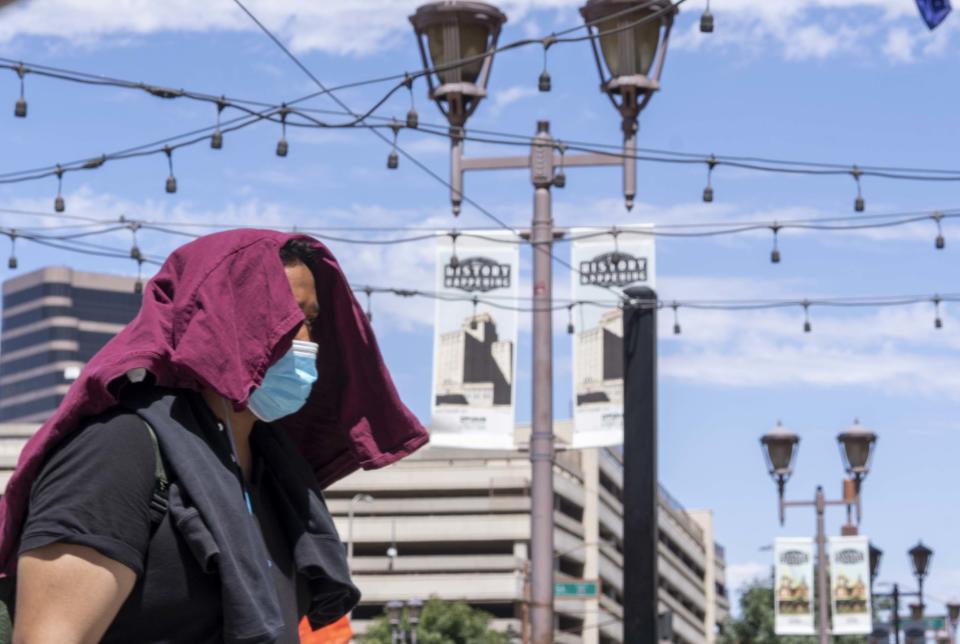 Downtown Phoenix is deserted due to 110 degrees and the new coronavirus.