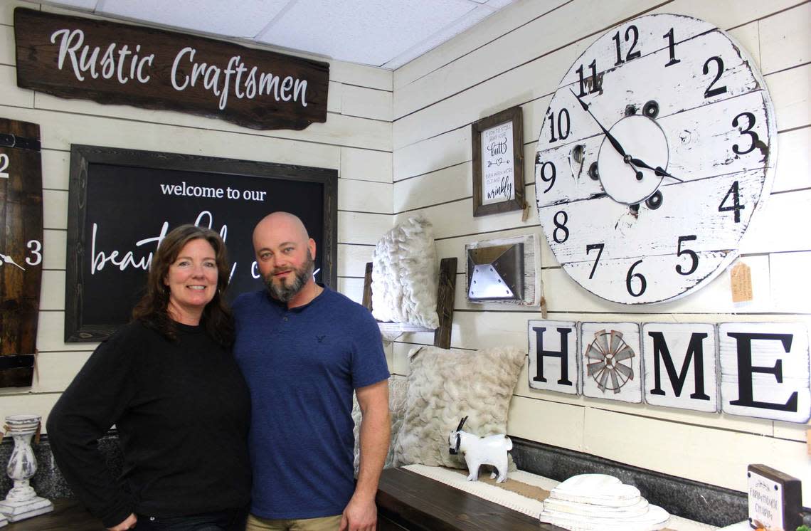 Rob and Angie Kinkaid sell handmade furniture at the antique mall, Ivy House. Ivy House houses more than 70 vendors that sell upcycled and handmade items.