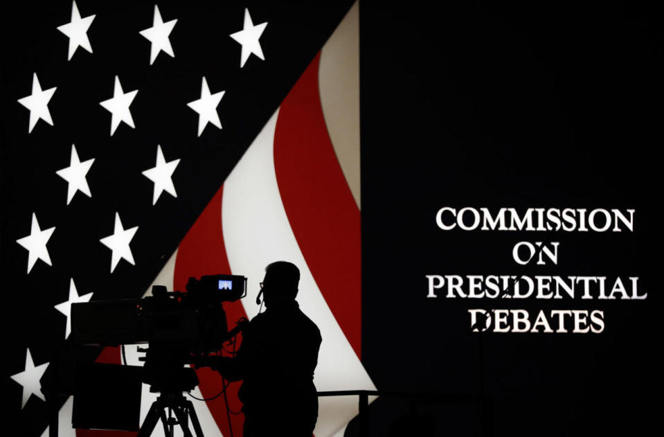 Preparations for the presidential debate at Hofstra University