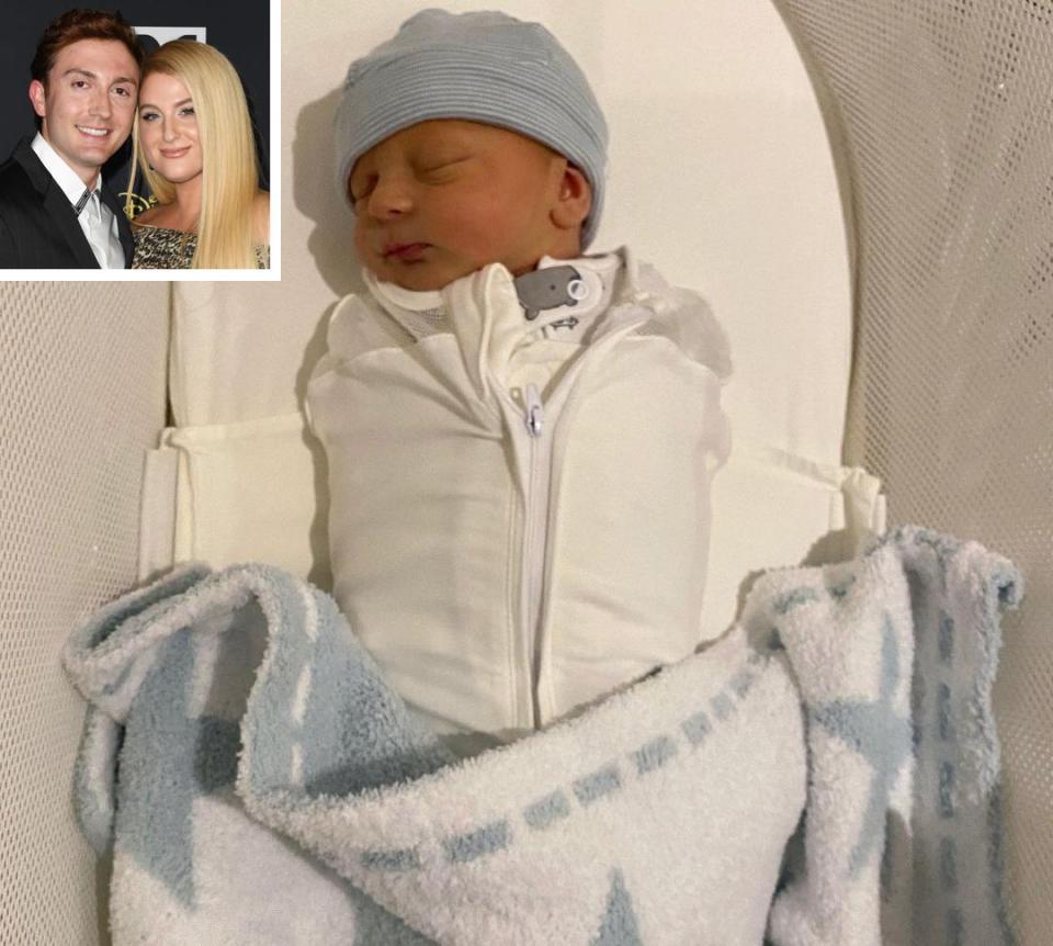 <p>Meghan Trainor and Daryl Sabara <a href="https://people.com/parents/meghan-trainor-husband-daryl-sabara-welcome-first-child-son-riley/" rel="nofollow noopener" target="_blank" data-ylk="slk:welcomed their first child, son Riley, on Feb. 8.;elm:context_link;itc:0;sec:content-canvas" class="link ">welcomed their first child, son Riley, on Feb. 8.</a> The couple shared his first photos on Valentine's Day, with the new mom writing, "WE ARE SO IN LOVE."</p> <p>Prior to his arrival, the singer gave a glimpse at the process behind his name selection: "It's based off of nobody, which is what I wanted. I don't wanna relate him to anybody else. We don't know any other person with this name."</p>