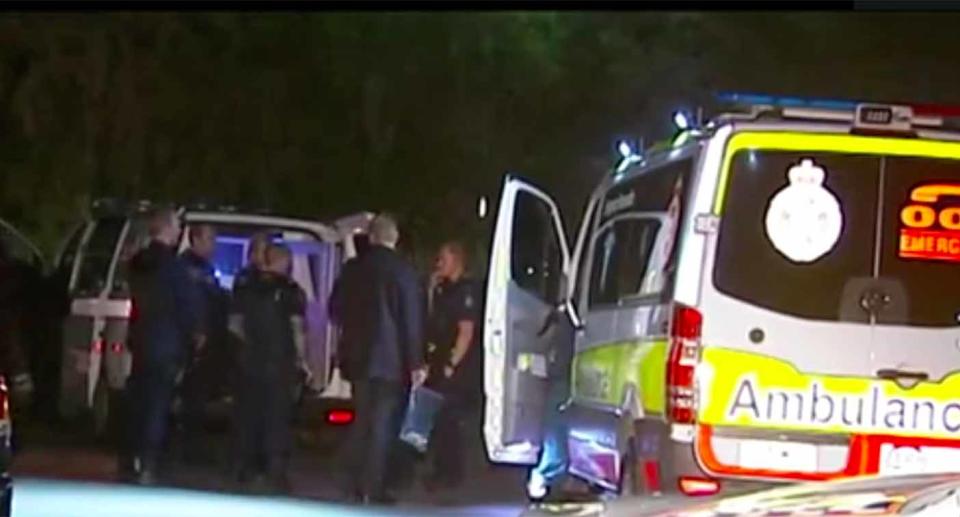 Emergency crews on scene following an incident in which several police vehicles were damaged and two officers injured on the Gold Coast. Source: Sunrise