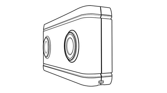 A design illustration of the forthcoming Lenovo VR 180 camera.