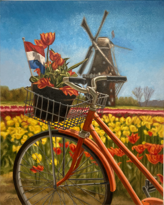 "Dutch Delivery" by John Cowden was selected as the official poster image for Tulip Time 2024. (Courtesy)