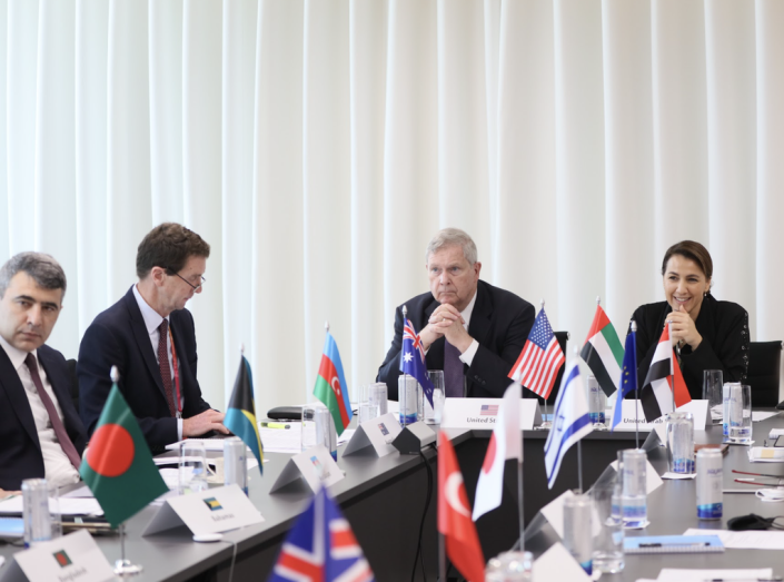 US Secretary of Agriculture Tom Vilsack (centre) attends a ministerial meeting for the multilateral Agriculture Innovation Mission for Climate in Dubai (SterlingComs)