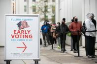 In Atlanta on Dec. 14, 2020, Georgians line up to vote in the Senate runoff election.