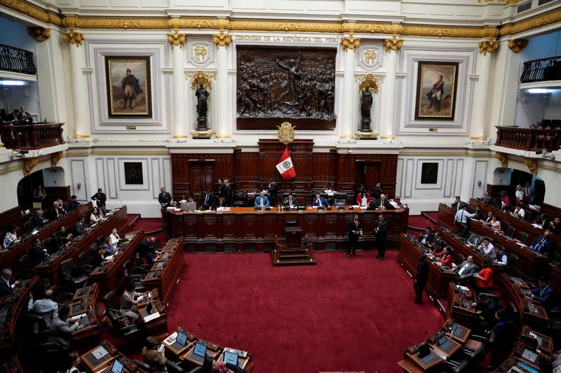 Members of Peru's Congress debate a motion to impeach President Boluarte in Lima