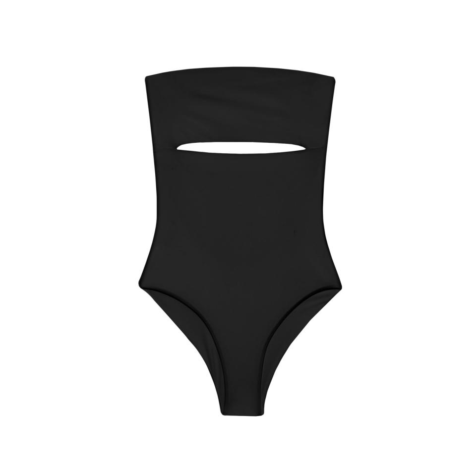 Jade Swim's asymmetrical Sena one-piece swimsuit