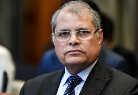 Vishnu Dutt Sharma, Additional Secretary, Ministry of External Affairs is seen at the International Court of Justice before the issue of a verdict in the case of Indian national Kulbhushan Jadhav, in The Hague
