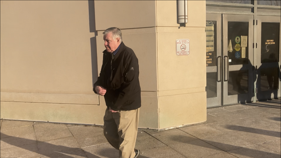 Daniel Stephens, retired senior investigator with the Putnam County Sheriff's Department, leaves court on Feb. 1, 2023, after testifying at the murder retrial of Andrew Krivak