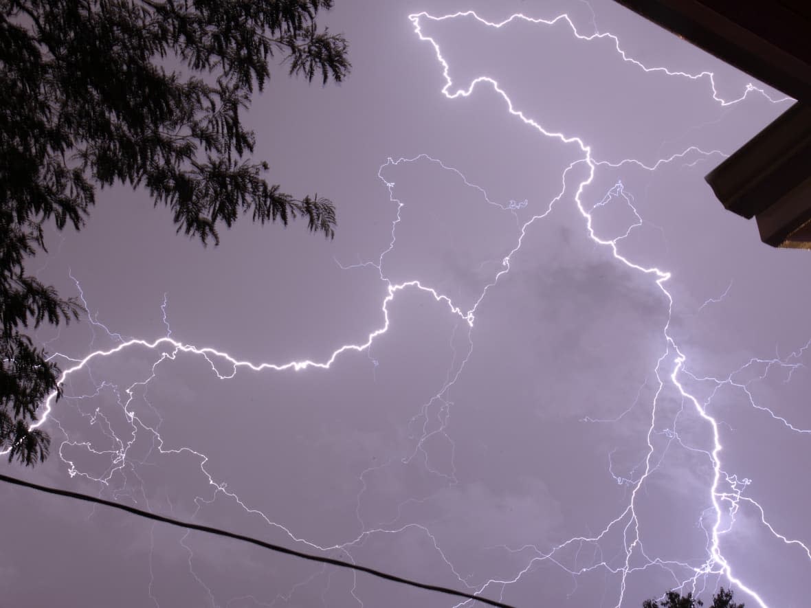 Lightning expert Chris Vagasky said a high pressure system across the United States central plains and the Rockies is pushing storms further north into Canada, increasing lightning strikes.  (Eric Foss/CBC - image credit)