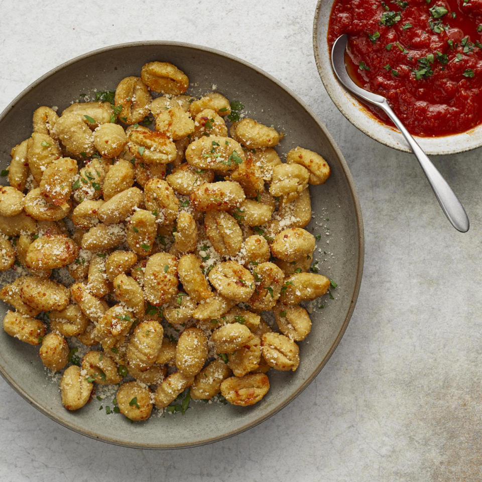 Air-Fryer Cauliflower Gnocchi with Marinara Dipping Sauce