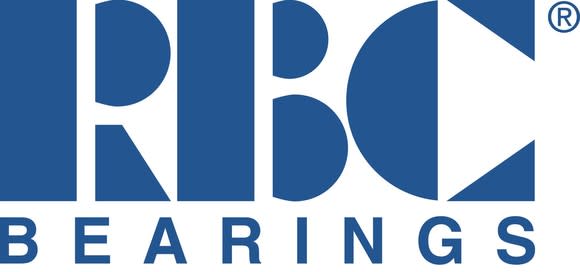 RBC Bearings logo in stylized letters, blue on white.