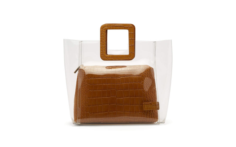 Staud Shirley PVC and Crocodile-effect Leather Tote