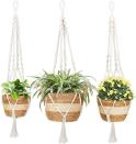 <p>These <span>Greenstell Hanging Planters with Planter Baskets</span> ($15 for three) are great for larger plants and florals that don't need a pot to steal the spotlight. It comes in three different sizes ideal for medium to larger plants. It has a textured, natural vibe, perfect for brightening the space up. </p>