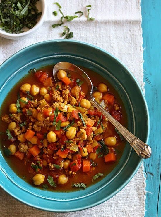 Slow Cooker Moroccan Chickpea and Turkey Stew