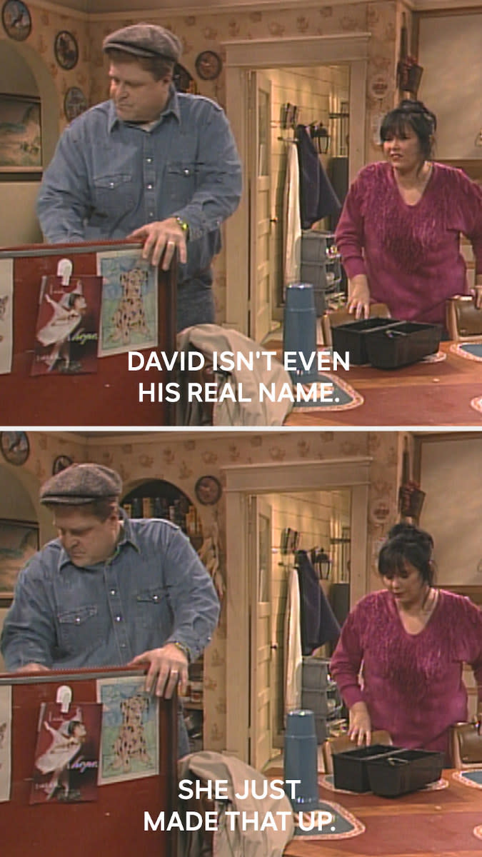 roseanne saying david is not kevin's real name, it's made up