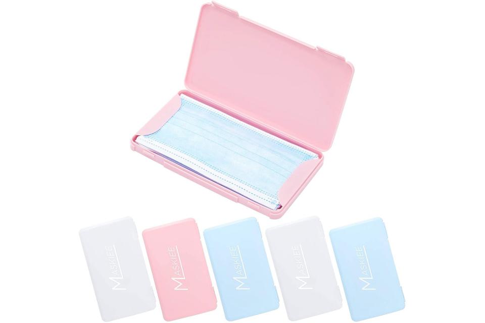 pink rectangular face mask case