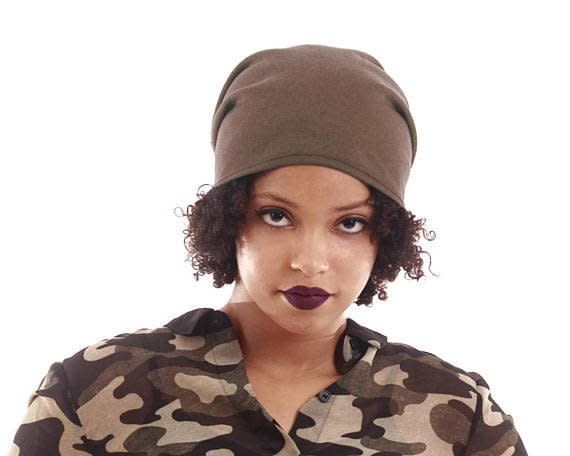 Not only will this <a href="https://www.etsy.com/listing/292672503/satin-lined-beanie-mocha-jersey-cap?ref=shop_home_active_16" target="_blank">beanie</a> lock in moisture and prevent frizz, but it's perfect for those with shorter hair.