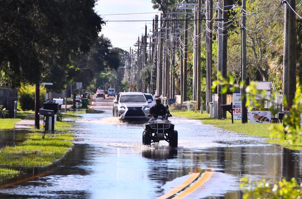 Newfound Harbor Drive on Merritt Island is still flooded. Life was getting back to normal for most people in Brevard Friday, Oct. 1, 2022, with some areas still flooded.